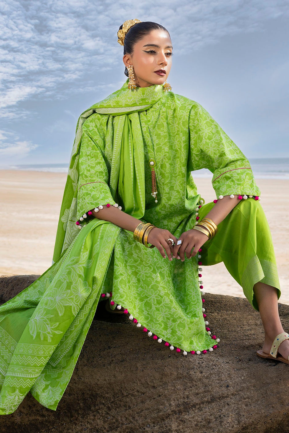 3 Piece Unstitched Jacquard Suit