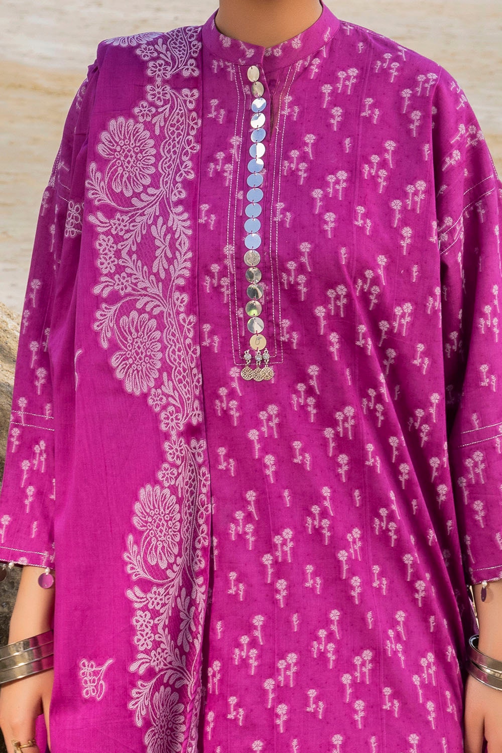 3 Piece Unstitched Jacquard Suit JD-42010