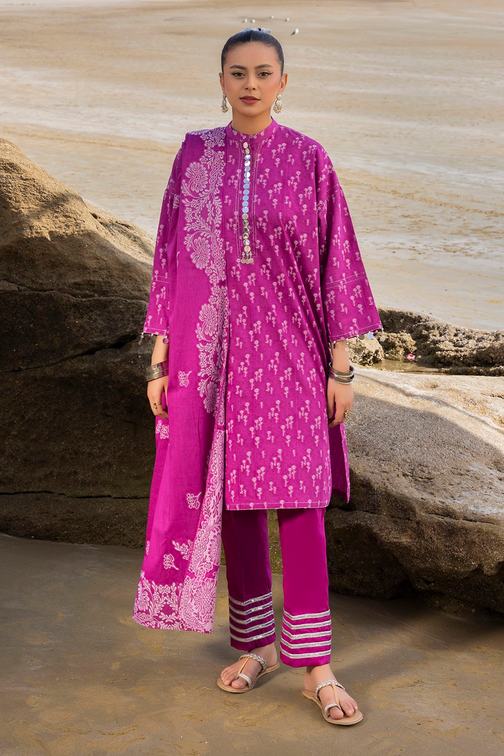 3 Piece Unstitched Jacquard Suit JD-42010