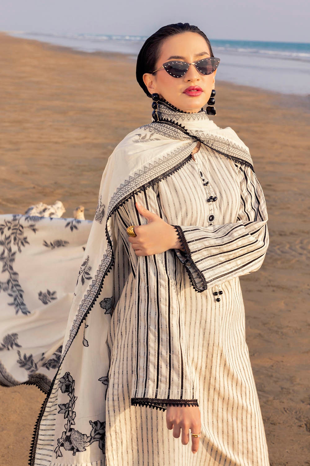 3 Piece Unstitched Embroidered Jacquard Suit with Jacquard Dupatta JD-42008