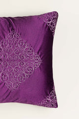 Jali Velvet Embroidered Cushion Cover