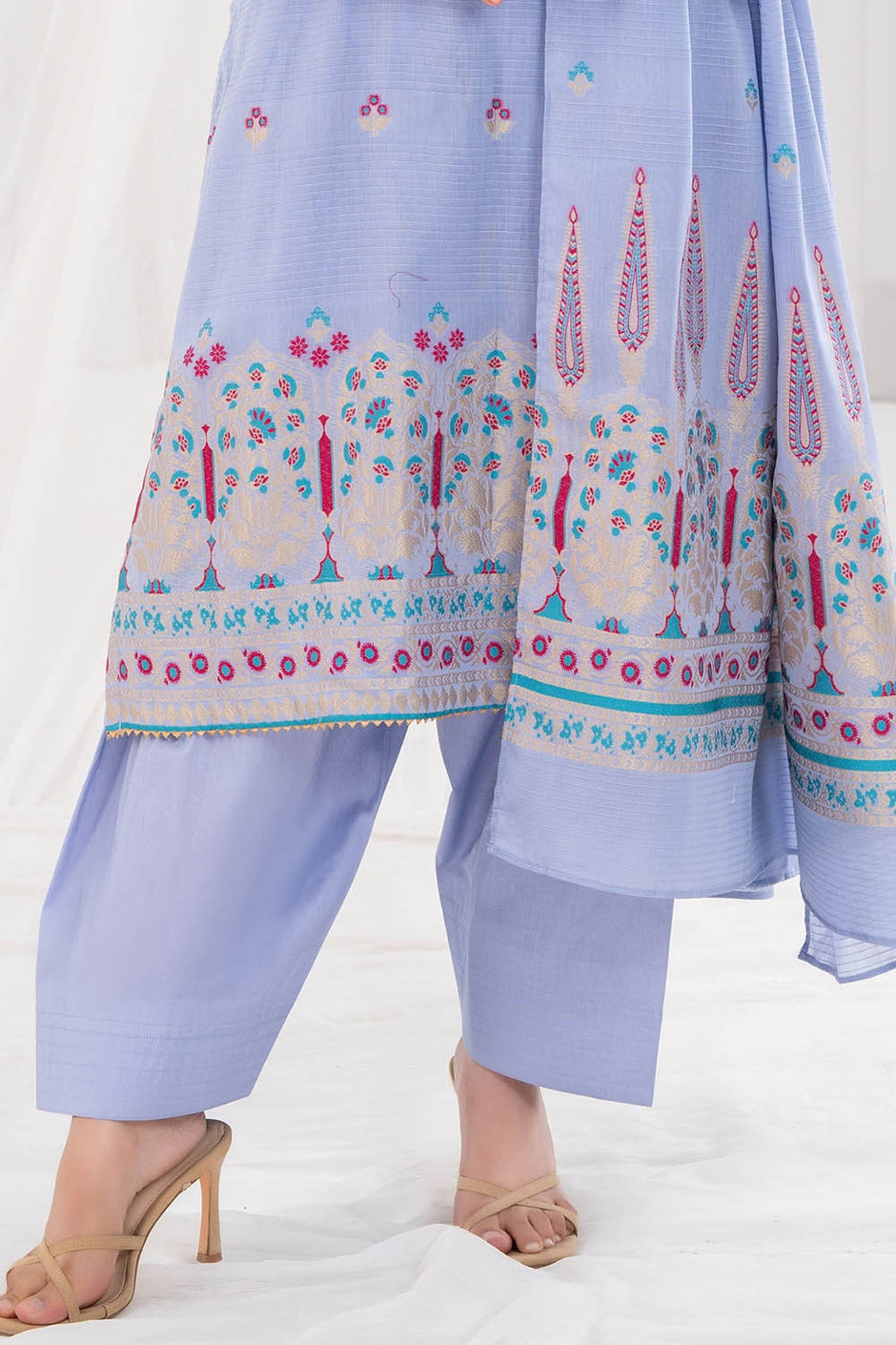 3 Piece Unstitched Jacquard Suit