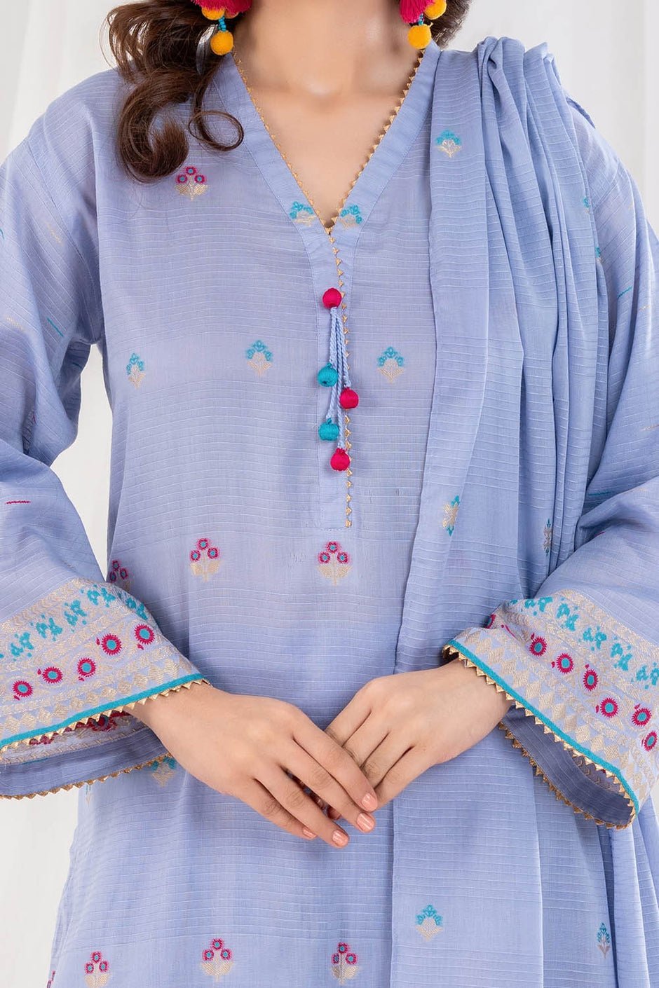 3 Piece Unstitched Jacquard Suit