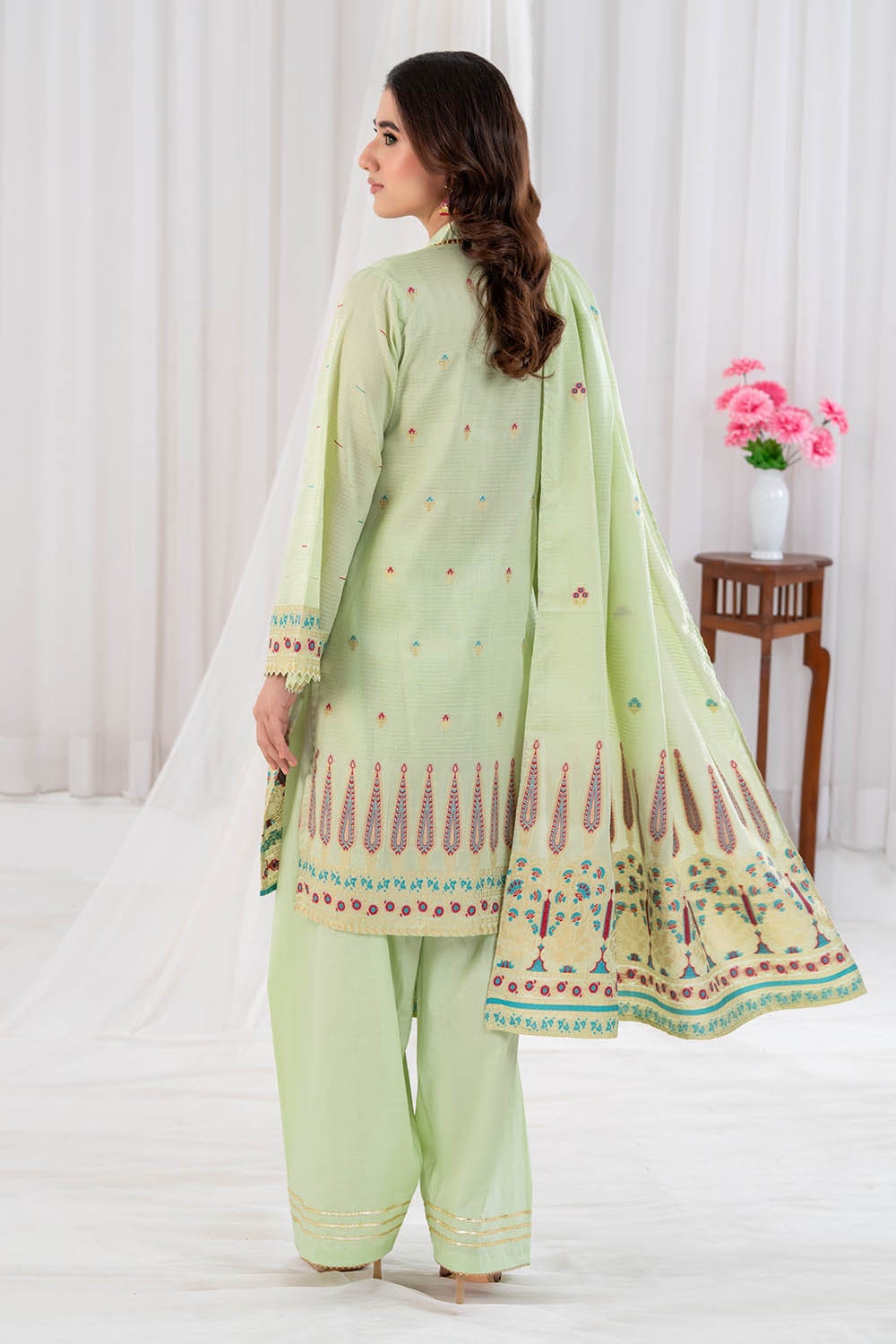 3 Piece Unstitched Jacquard Suit