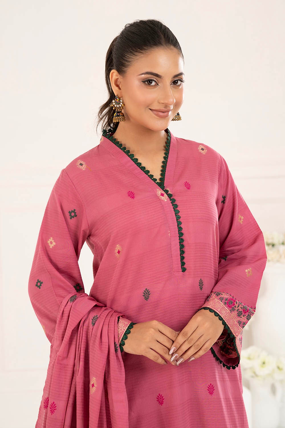 3 Piece Unstitched Jacquard Suit CLP-52175 C