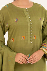 3 Piece Unstitched Jacquard Suit CLP-52176 B