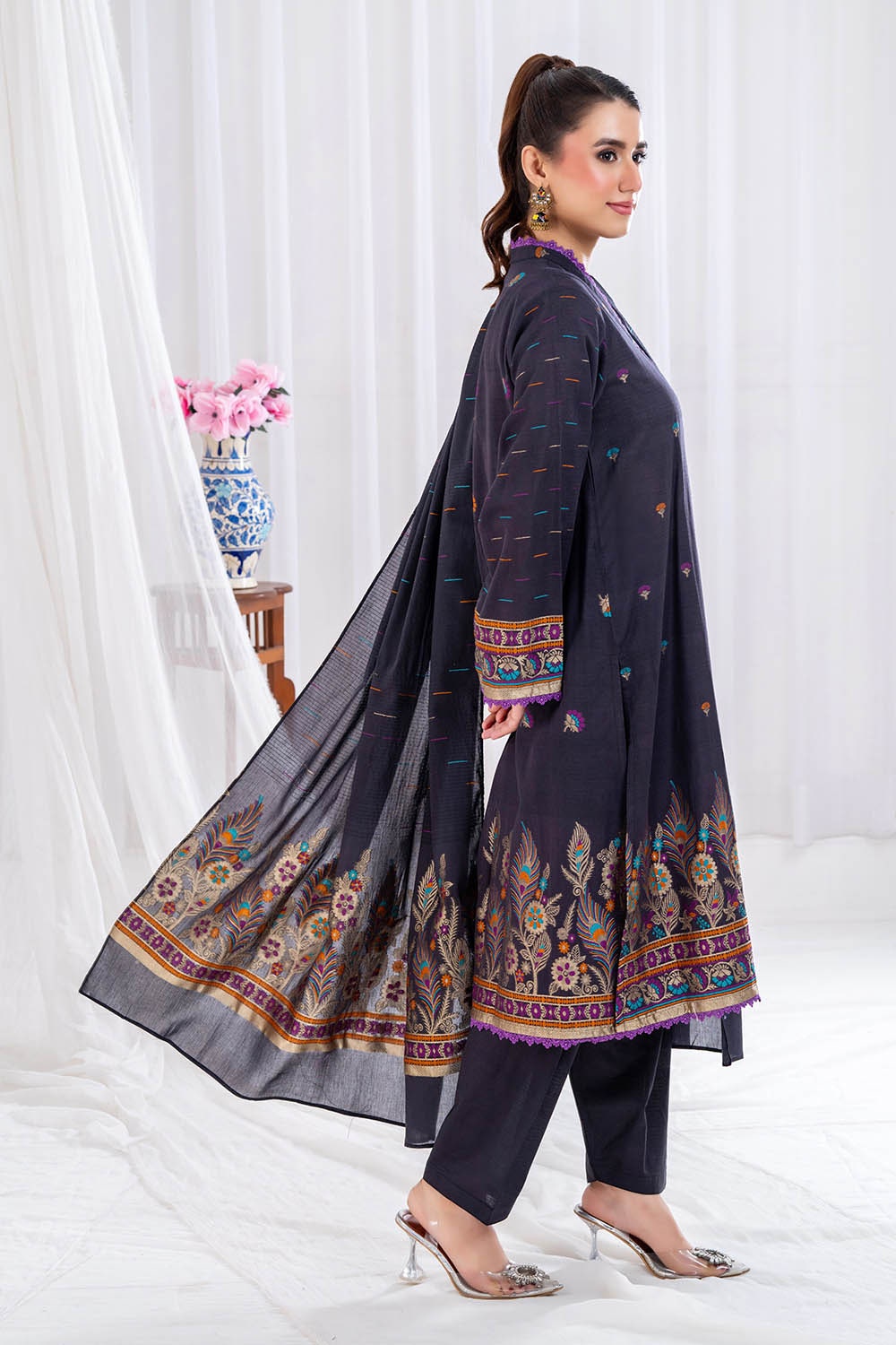 3 Piece Unstitched Jacquard Suit CLP-52176 F