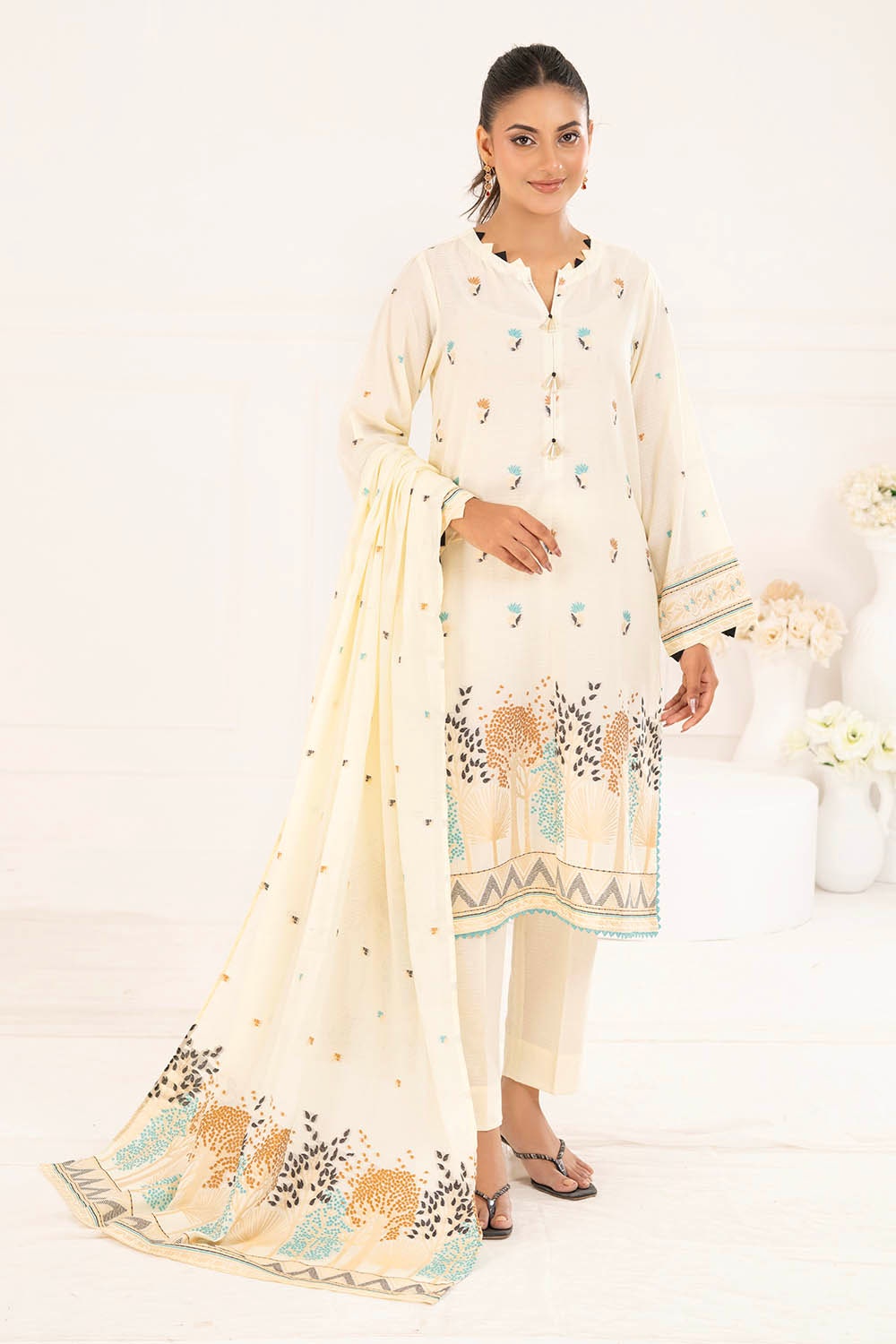3 Piece Unstitched Jacquard Suit CLP-52177 F
