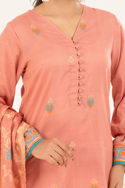 3 Piece Unstitched Jacquard Suit CLP-52178 C