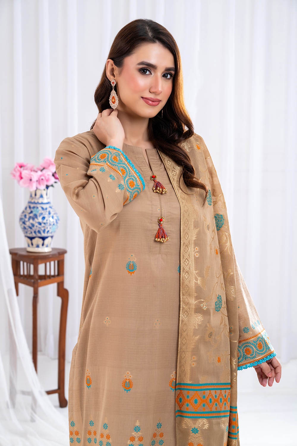3 Piece Unstitched Jacquard Suit CLP-52178 G