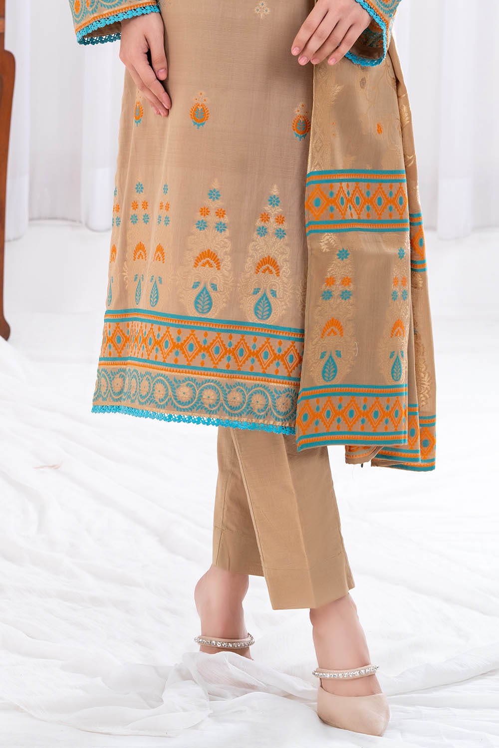 3 Piece Unstitched Jacquard Suit CLP-52178 G