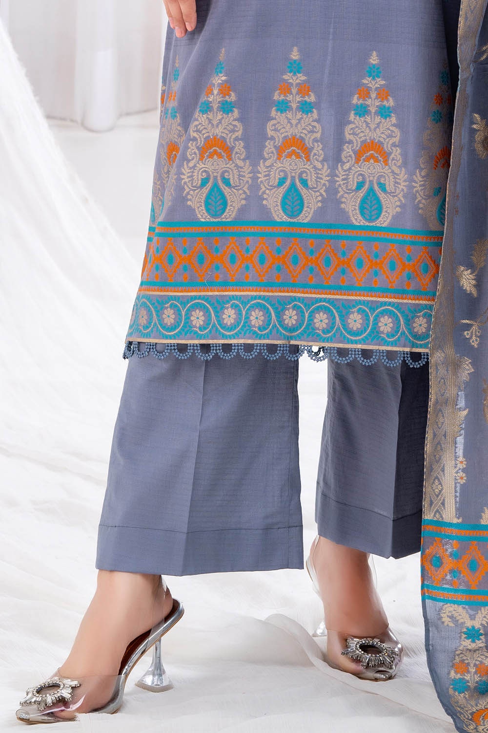 3 Piece Unstitched Jacquard Suit CLP-52178 H