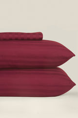 Jester Red Stripe Satin T-250 Bed Sheet Set