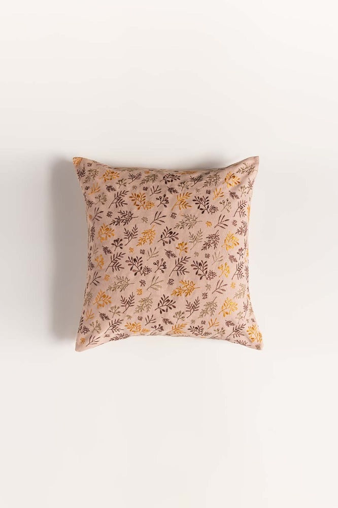 Jazzy Beige Embroidered Cushion Cover