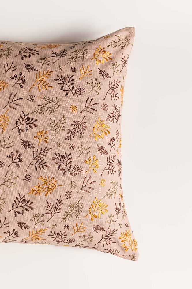 Jazzy Beige Embroidered Cushion Cover