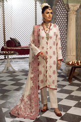 3 Piece Jacquard Unstitched Suit with Dupatta and Inner JD-42003