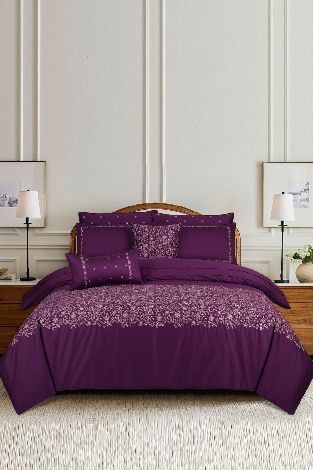 Jewel T-400 Embroidered Quilt Cover Set
