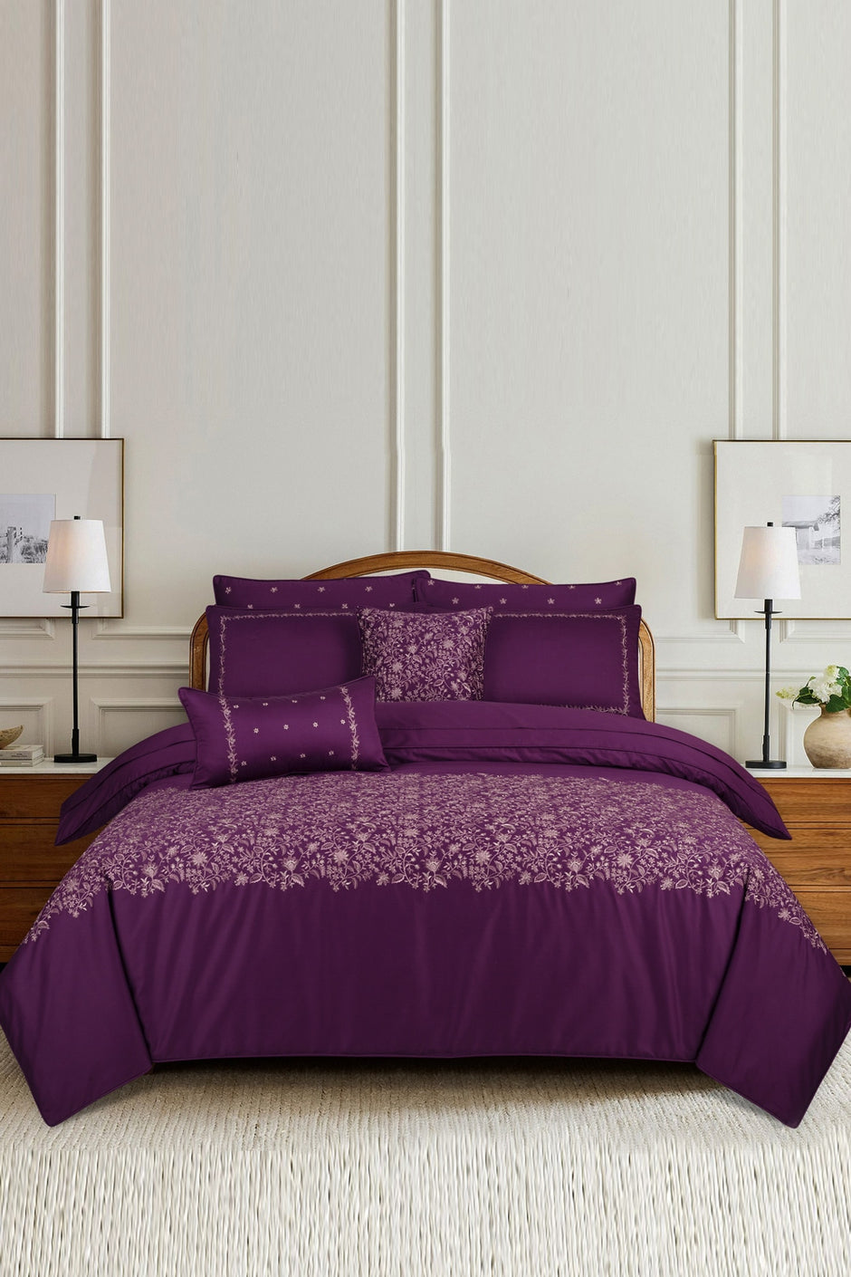 Jewel T-400 Embroidered Quilt Cover Set