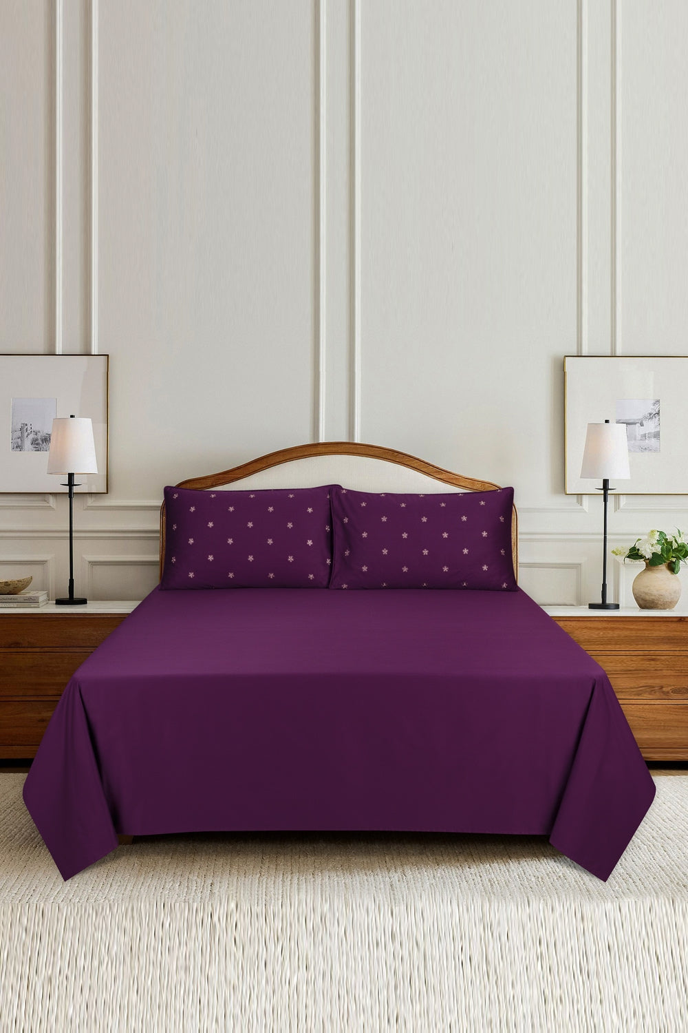Jewel T-400 Embroidered Bed Sheet Set
