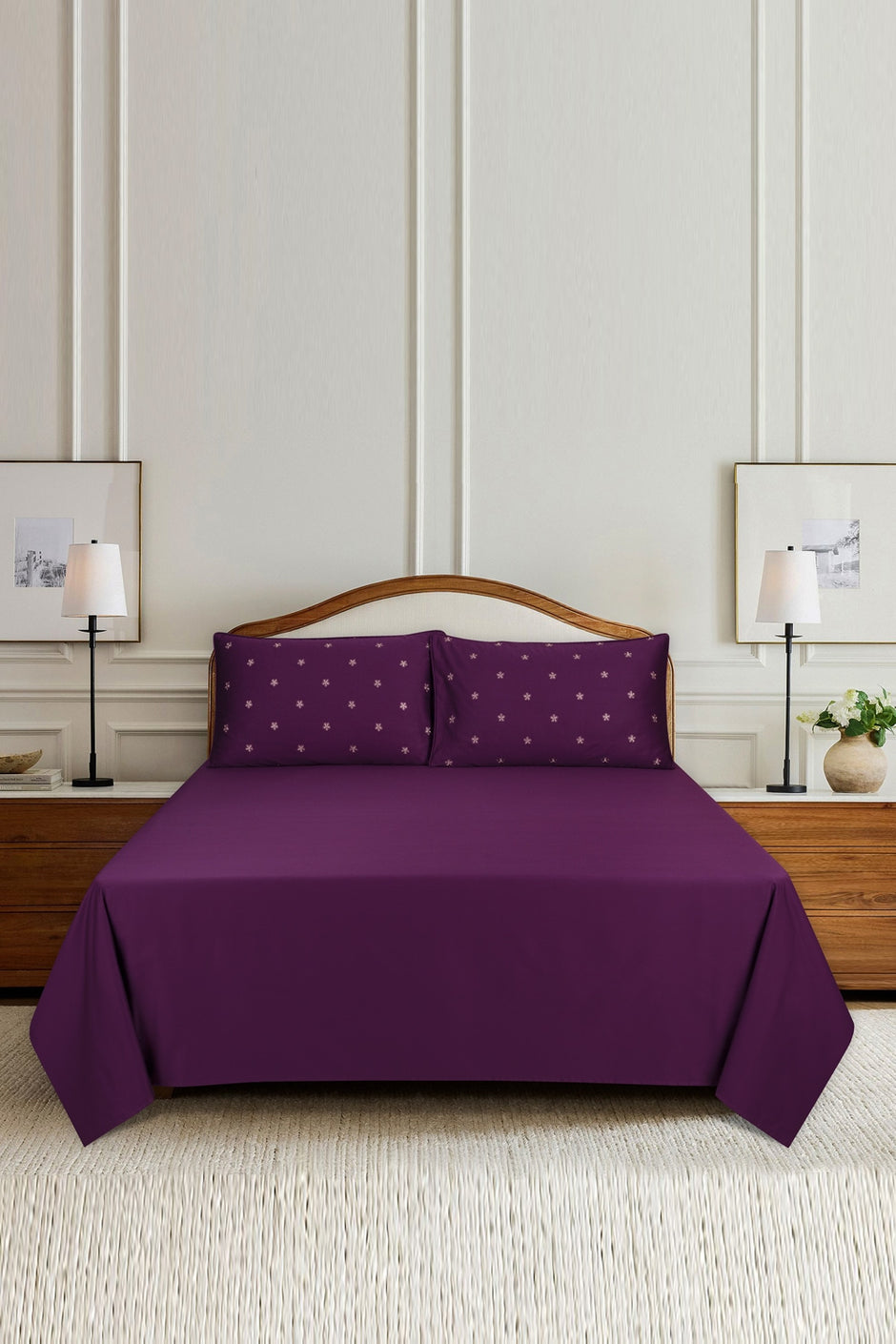 Jewel T-400 Embroidered Bed Sheet Set