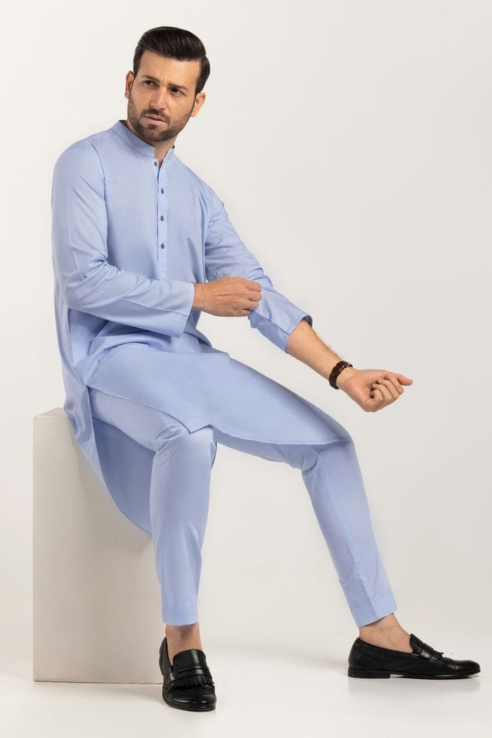 Sky Blue Unstitched Fabric With Gift Box X-Series - Exceptional Collection Artisan
