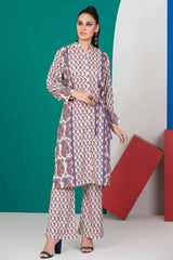 2 Piece Unstitched Digital Printed Silk Shirt and Trouser TS-22006