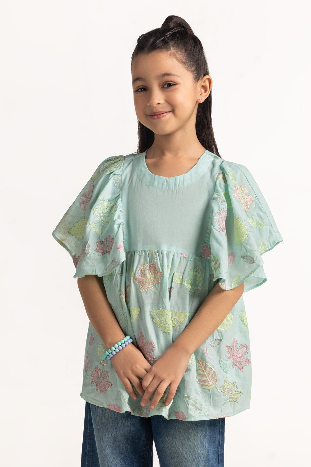 Junior Girls Embroidery Top JG-DRS-SS25-108