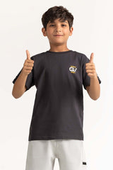 Junior Boy Black Printed Tee JB-TS-SS24-001