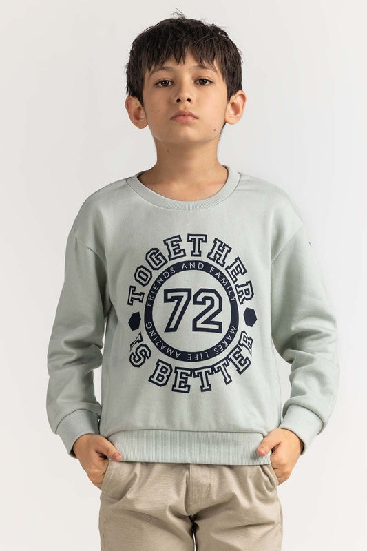 Junior Boy Blue Printed Sweatshirt 224-312-073