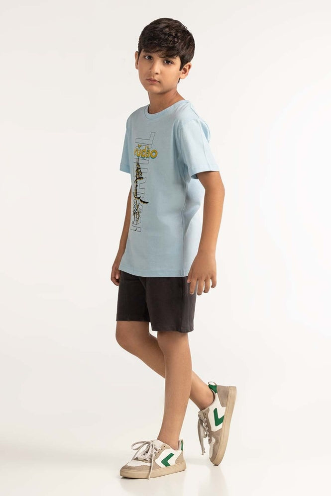 Junior Boy Blue Printed Tee JB-TS-SS24-035