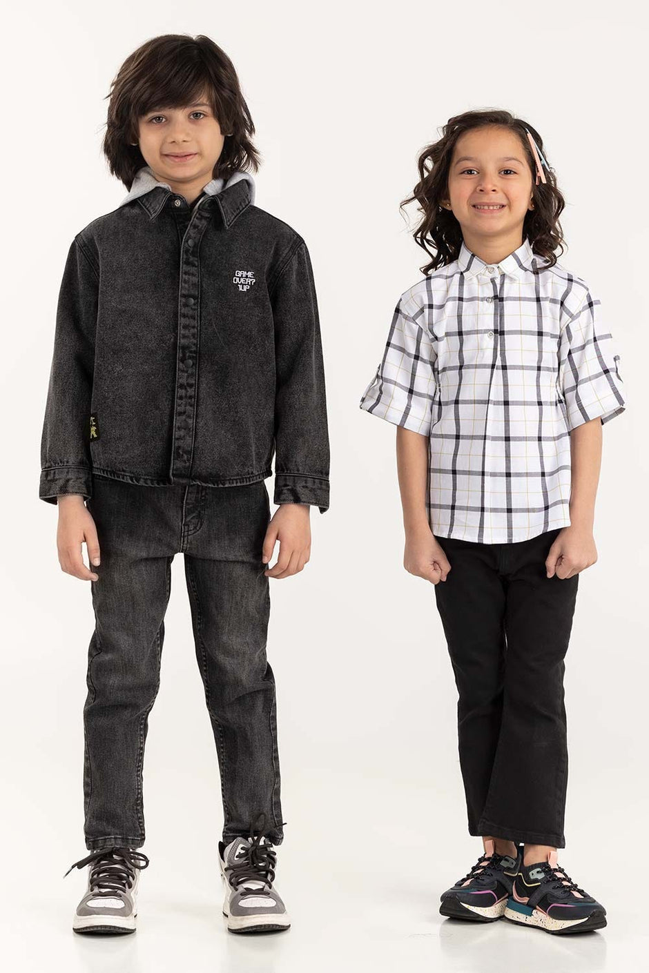Junior Boy Charcoal Overshirt With Removable Hood 224-317-003