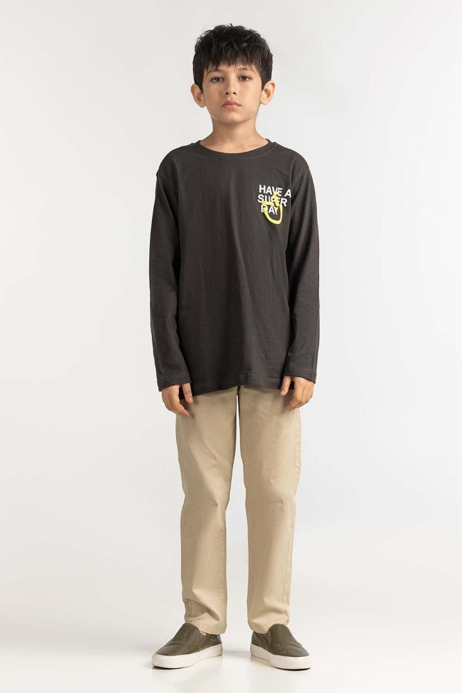 Junior Boy Dark Grey Basic Tee JB-TS-WS23-003