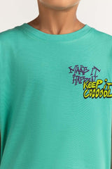 Junior Boy Green Printed Tee JB-TS-SS24-034