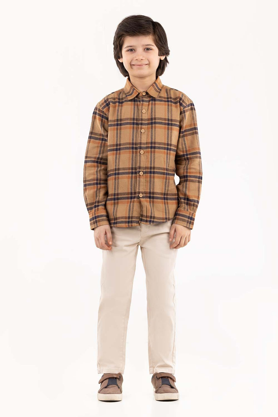 Junior Boy Khaki Casual Shirt 224-317-009