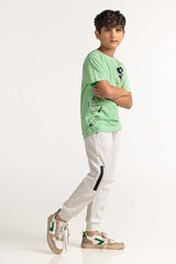 Junior Boy Light Green Printed Tee JB-TS-SS24-014
