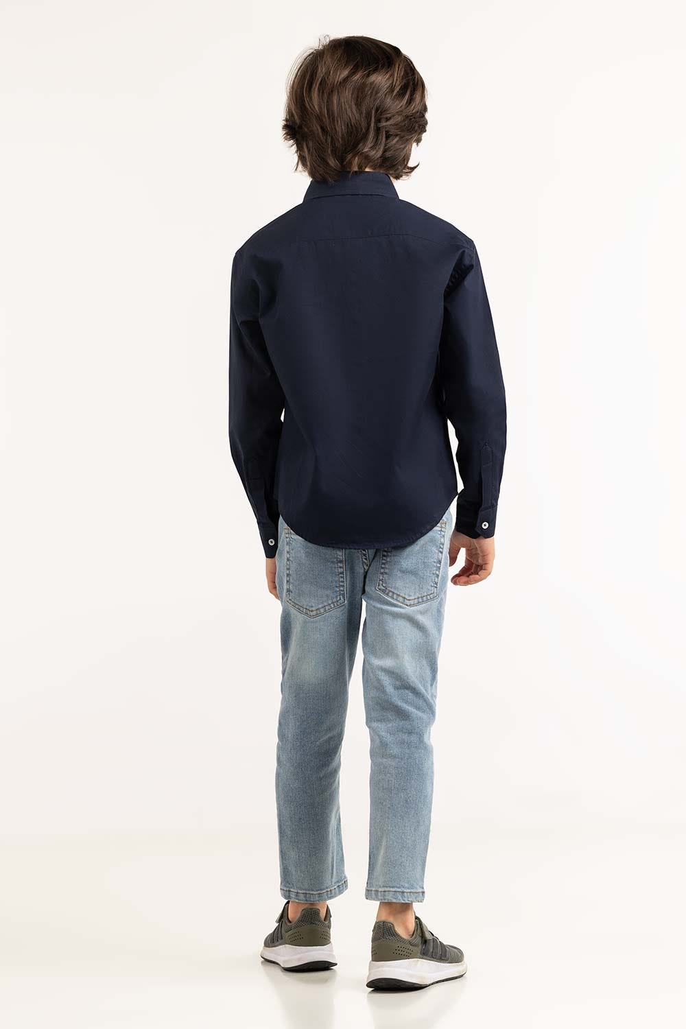 Junior Boy Navy Casual Shirt 231-317-015