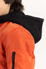 Junior Boy Orange Hooded Jacket 224-310-009