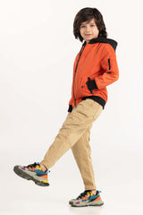 Junior Boy Orange Hooded Jacket 224-310-009