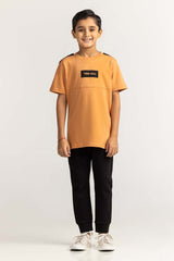 Junior Boy Orange Printed Tee JB-TS-SS24-032