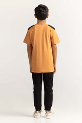Junior Boy Orange Printed Tee JB-TS-SS24-032