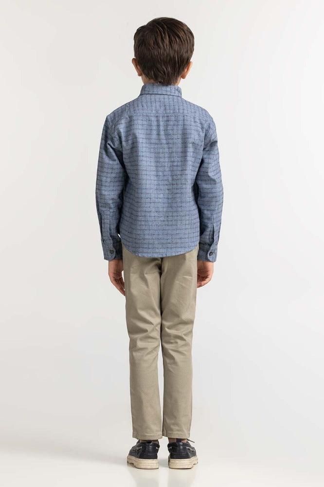 Junior Boy Sky Checkered Casual Shirt 224-317-010