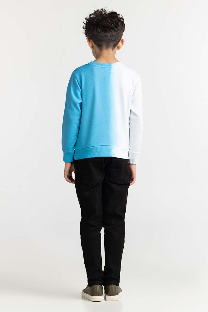 Junior Boy White Printed Sweatshirt 224-312-064