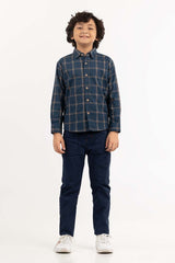 Junior Boy Blue Casual Shirt 224-317-004