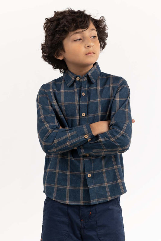 Junior Boy Blue Casual Shirt 224-317-004
