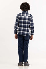 Junior Boy Blue Casual Shirt 224-317-008