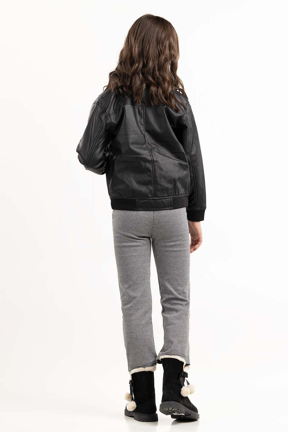 Junior Girl Black And White Trouser 224-420-005