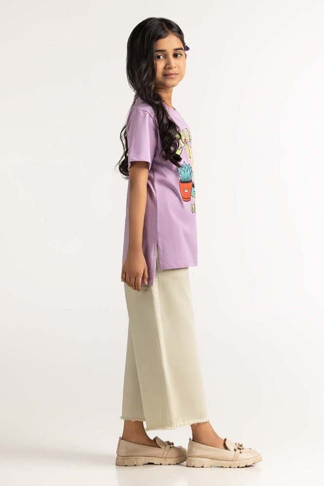 Junior Girl Lavender Printed Tee JG-TS-SS24-019