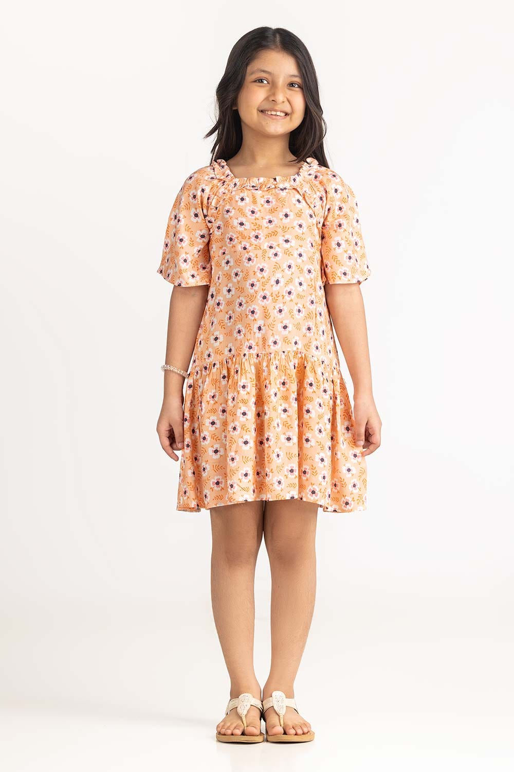 Junior Girl Peach Dress 231-417-014