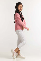 Junior Girl Pink Basic Sweatshirt JG-SW23-007