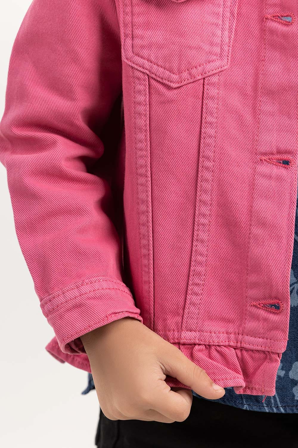 Junior Girl Pink Non Denim Jacket 224-410-050